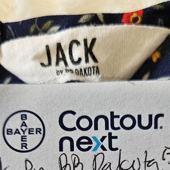 JACK by BB DAKOTA Blue Floral Mini Dress Long sleeves  Size S - Picture 15 of 16